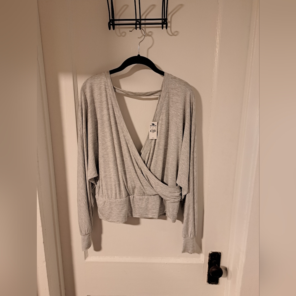 Express Grey Top Size Large
